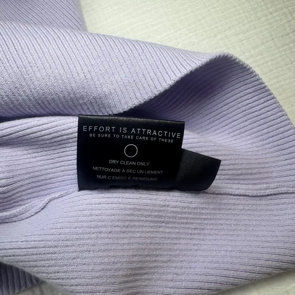 DSTLD Asymmetrical Ribbed Knit Tank Top Lilac Purple Lavender Women’s Medium - Picture 10 of 13